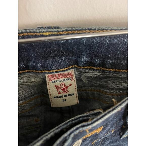 True Religion 31 Jeans Y2k Style Low Rise Logo Flap Pockets Bootcut Stretch - Picture 9 of 12